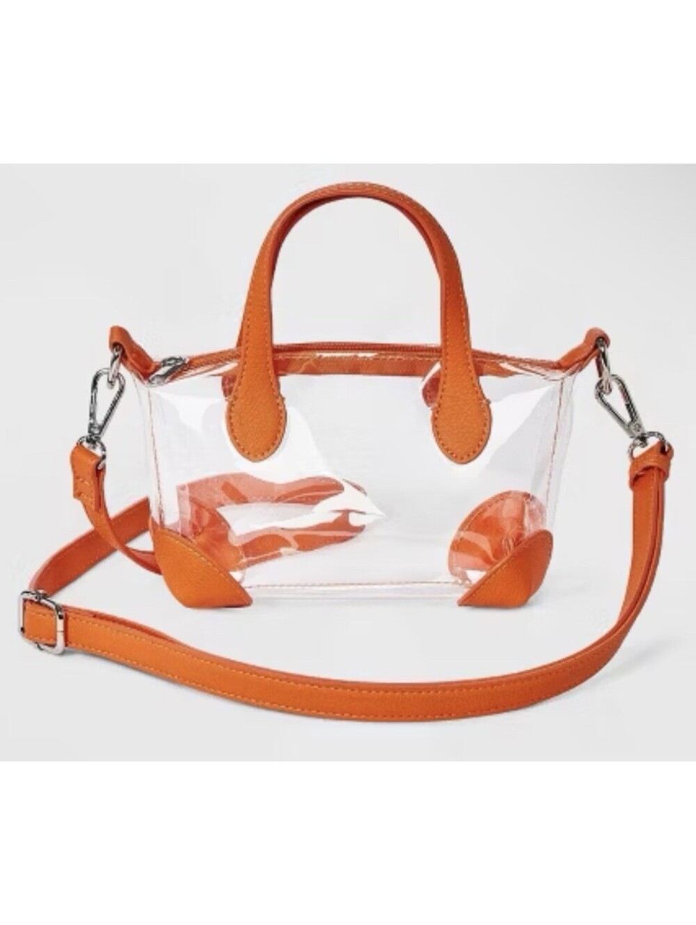 Clear Game Day Bag  With Orange Straps